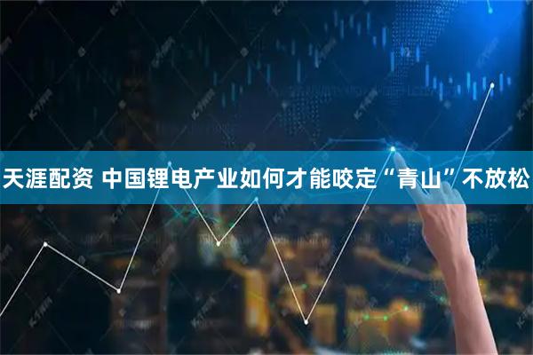 天涯配资 中国锂电产业如何才能咬定“青山”不放松